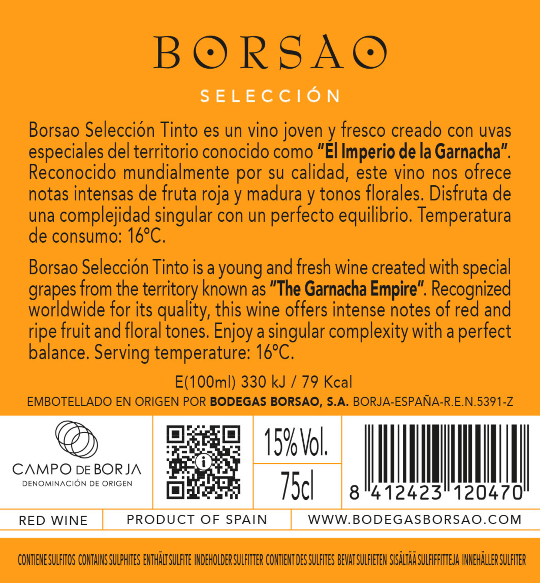 Campo de Borja D.O. Tinto Selección Rückenetikett