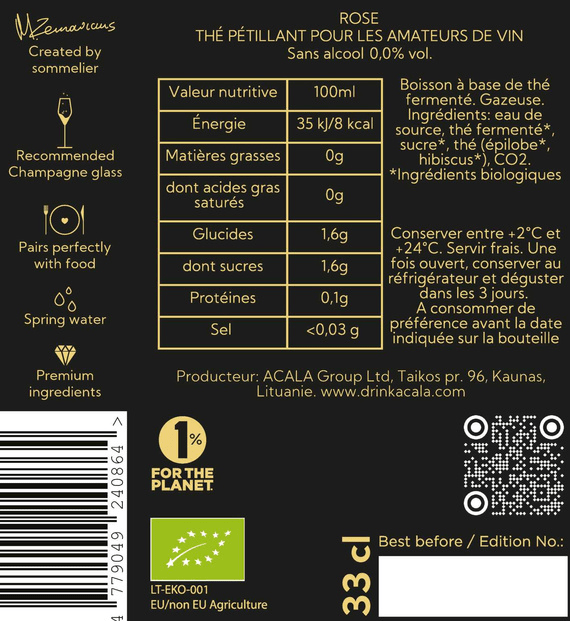 Rosé Sparkling Tea  Bio