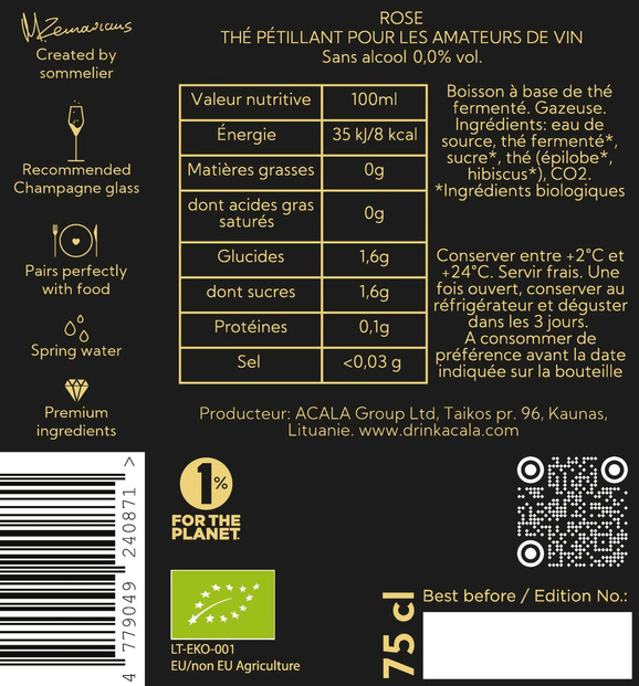Rosé Sparkling Tea  Bio