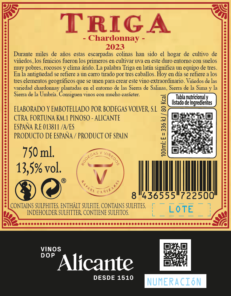 Triga Blanco Alicante DO  Vegan