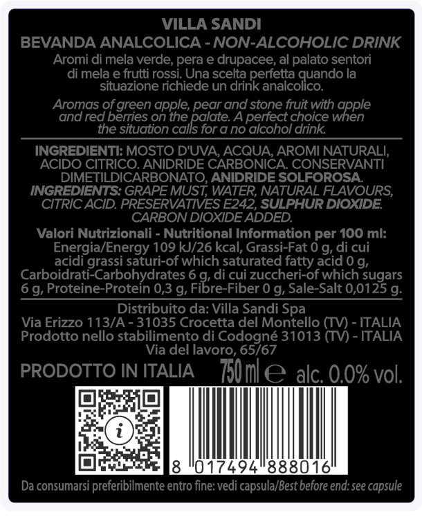 Villa Sandi 0.0% Sparkling Limited Edition 