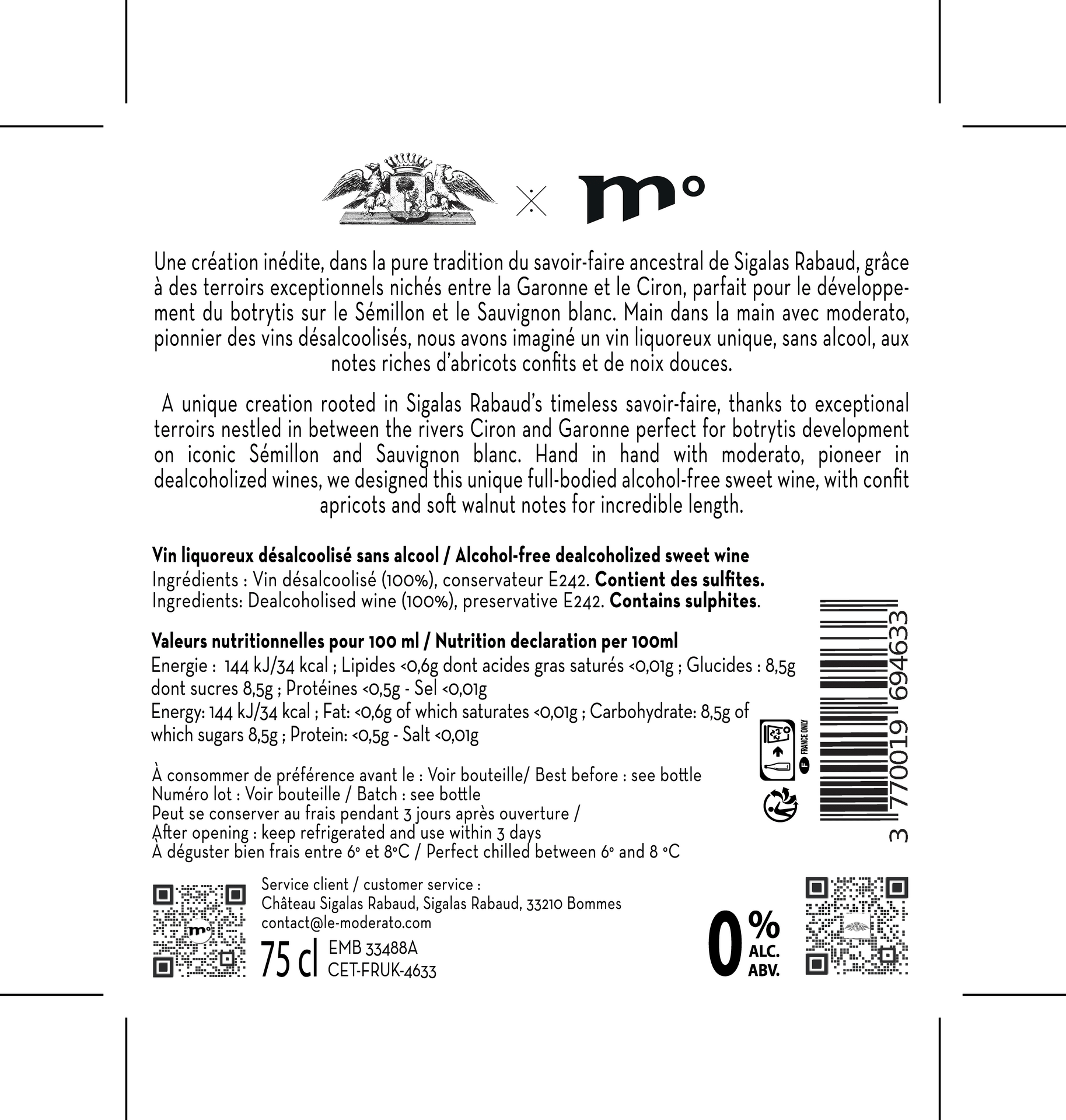 Vin liquoreux blanc 0%