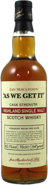AS WE GET IT Highland Malt 65.1%